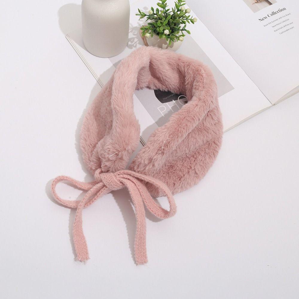 Plush Winter Small Scarf Thick Warm Neck Wrap New Tie Earmuffs