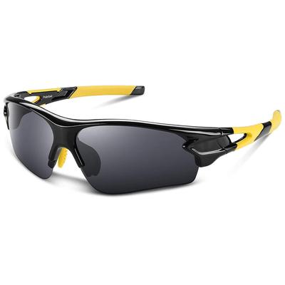 Солнцезащитные очки BEACOOL Sports с поляризованными линзами для и TR90 TAC UV400 Солнцезащитные Унисекс Безопасные и Черно-желтые Бейсбол, Бег, Велоспорт, Альпинизм,