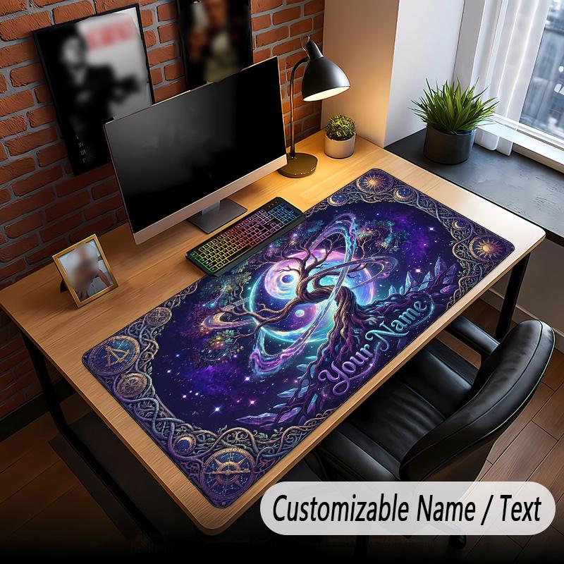 Tree of Life Theme Custom Mouse Pad Personalized With Name Text Customized Desk Mat For Office Home Decor