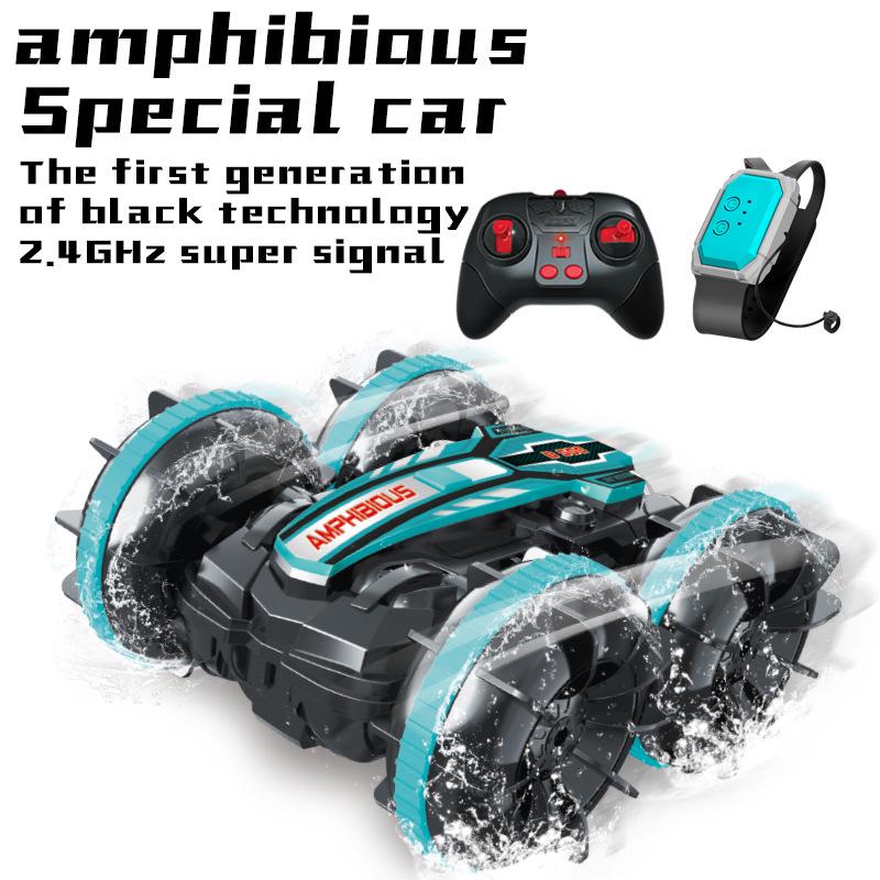 2.4G Remote Control Amphibious Car - Four-Wheel Drive, Double-Sided Stunt, Tumbling Toy