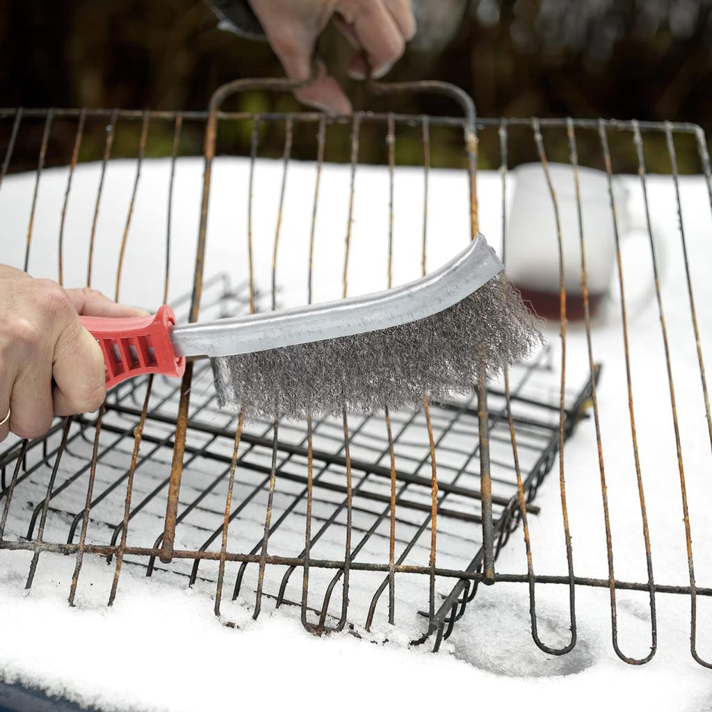 Нескользящая ручка Щетка из нержавеющей стали для удаления ржавчины с металла, очистки, зачистки