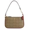 New Nolita Coated Canvas With Smooth Leather Wrist Bags Clutches Small Size Women's Khaki & Earth Tone Red CE698-IMS4L