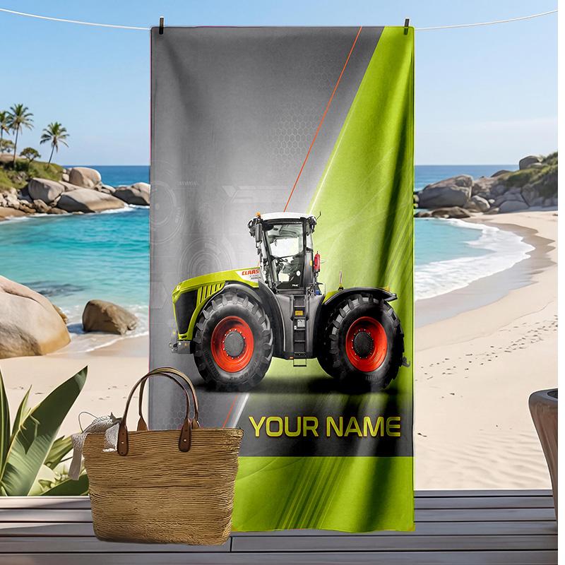 CLAAS Custom Beach Towel, Print Your Name Text Lightweight Absorbent Towel for Swimming Travel