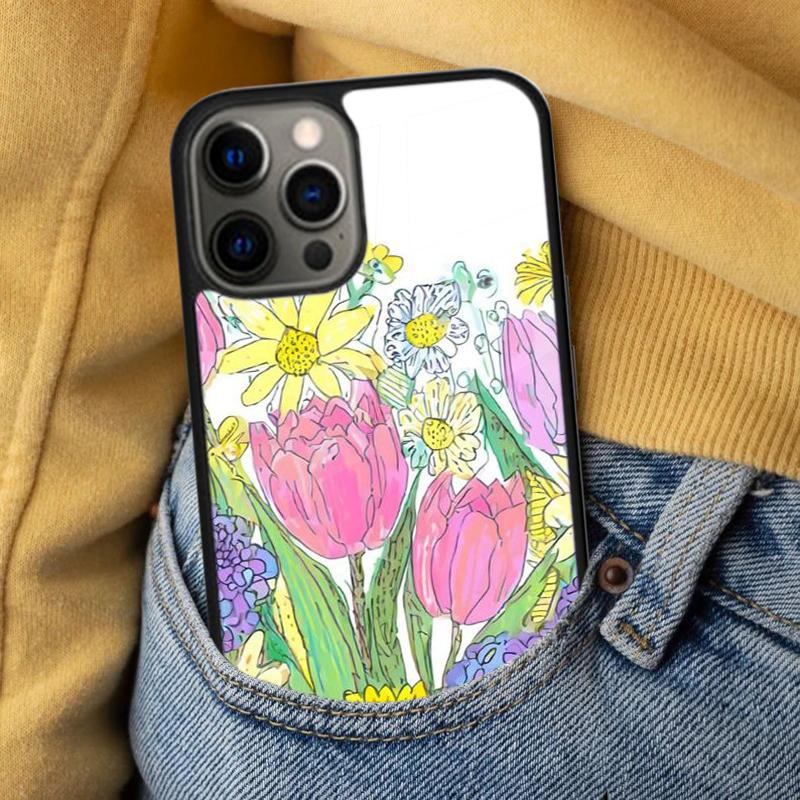 Floral Chic Roses Tulips Garden Soft Phone Case for iPhone 17 Air 16e Pro max 15 Pro 13 14 Plus 11 12 MagSafe Magnetic Coque