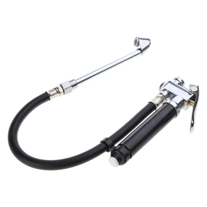 Сверхпрочный байонетный манометр для накачивания шин и колес с давлением 10–120 фунтов на кв. дюйм со шлангом и зажимным патроном «Straight On»