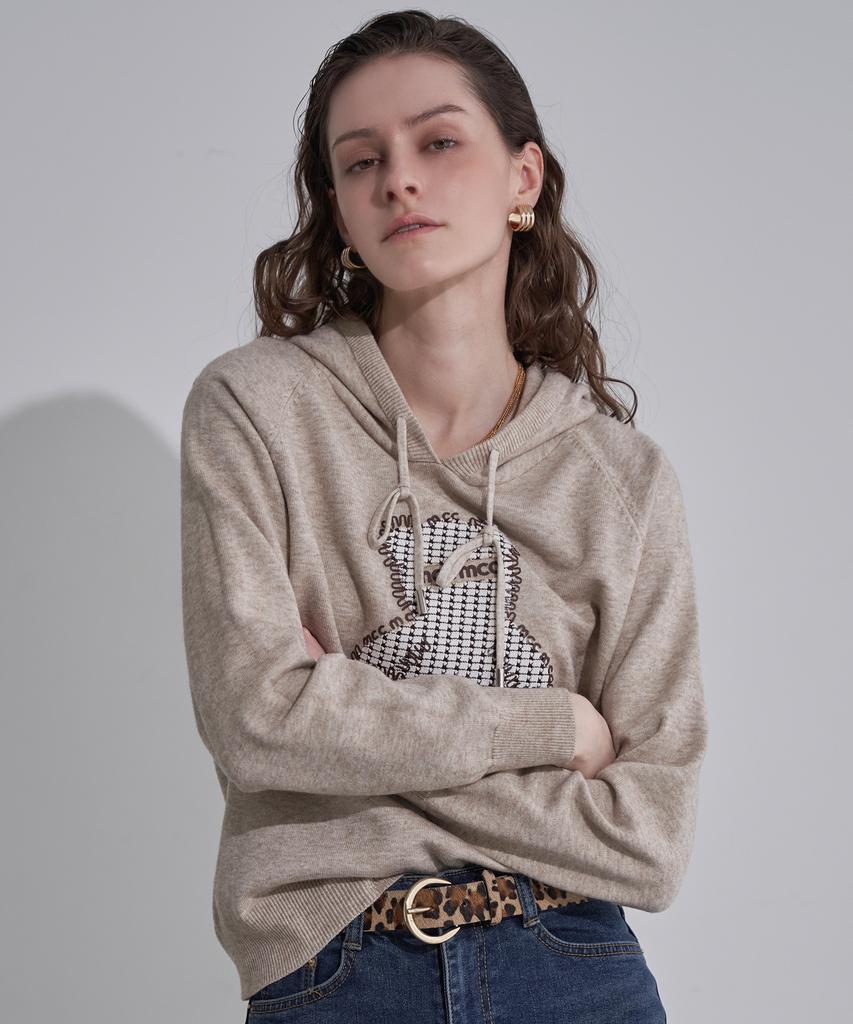 LENIC&MCCOY Толстовка с вышивкой в виде медведя Bearbrick Knit Hoodie Ml12Kn001Fjy