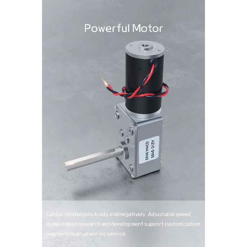 5840-31ZY Worm Gear DC Gear Motor 6V~24V Super Self-Locking Forward And Reverse Speed Control Shaft Length 51MM Brushed Motor