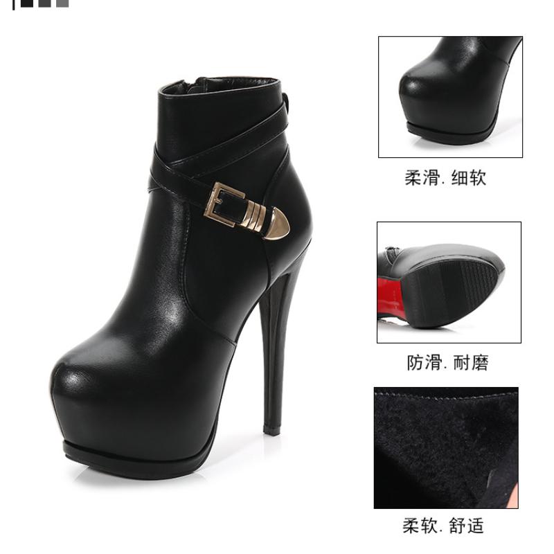 Мода 2024 Европа Америка Зимняя мода Ультравысокие каблуки Ботинки на платформе с боковой молнией Сексуальная обувь для вечеринок Ботильоны Нескользящие ботинки для женщин