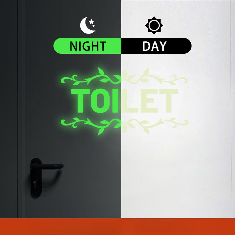 Светящиеся наклейки на стену в туалете, светящиеся в темноте обои для ванной комнаты, декор для туалета, виниловые наклейки для дома, украшение комнаты