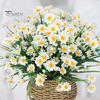 Artificial Flower UV Resistant Easy Care Long Stem Greenery Shrub Plant Faux Cemetery Flower Farmhouse Decor