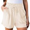 Women's Summer Shorts Solid Color Cotton And Linen Fashion Loose High Waist Casual Shorts