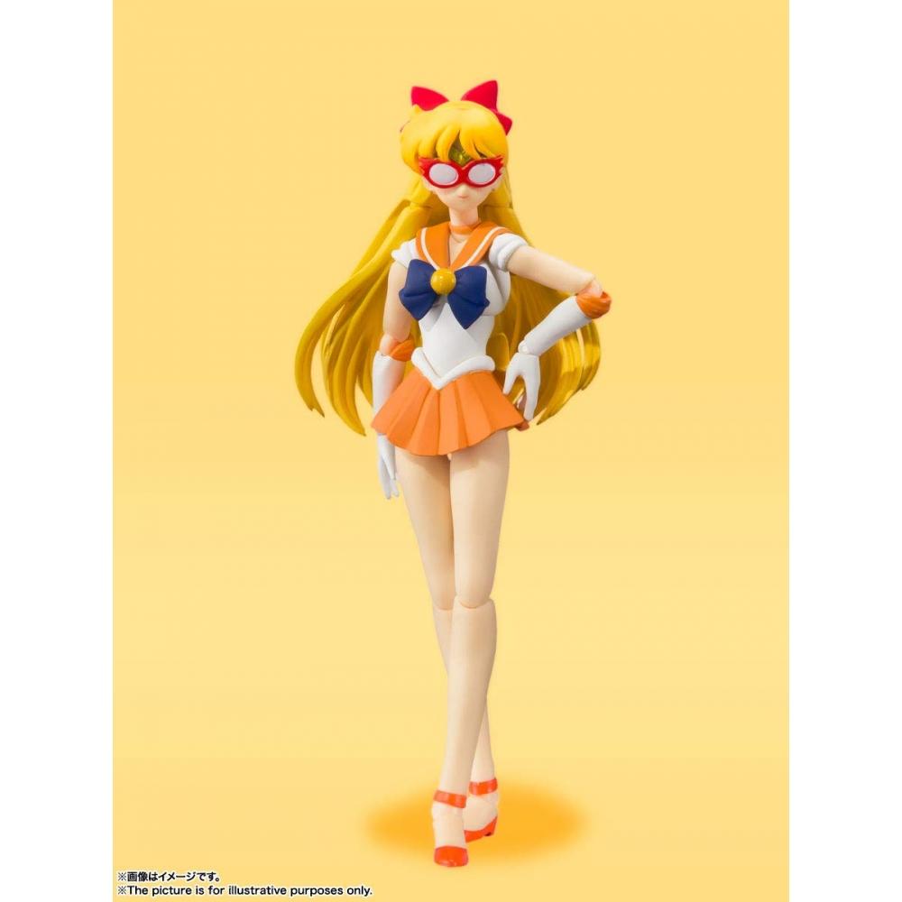 SHFiguarts Sailor Moon Sailor Venus - Анимация Цветное издание- (Версия для перепродажи) приблизительно. Подвижная фигура толщиной 140 мм, окрашенная из ПВХ и АБС-пластика