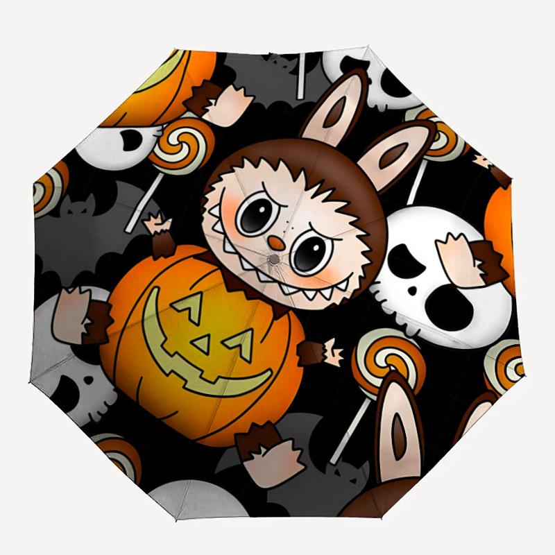 1pc Halloween Labubu Automatic Opening/closing Umbrella, Foldable Sunshade, Perfect Gift for Friends, Durable Handle yy250812072