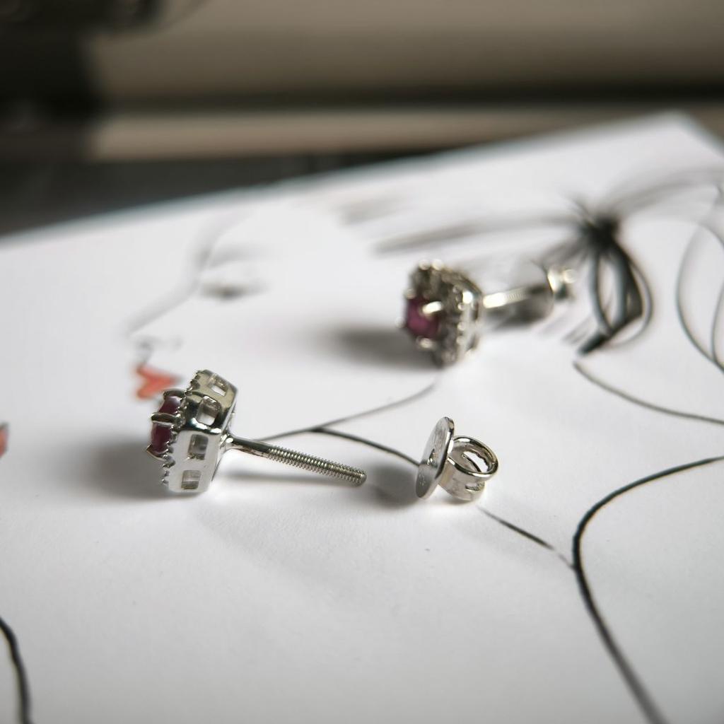 Silver Earrings with Natural Ruby 1.045ct (2187868)