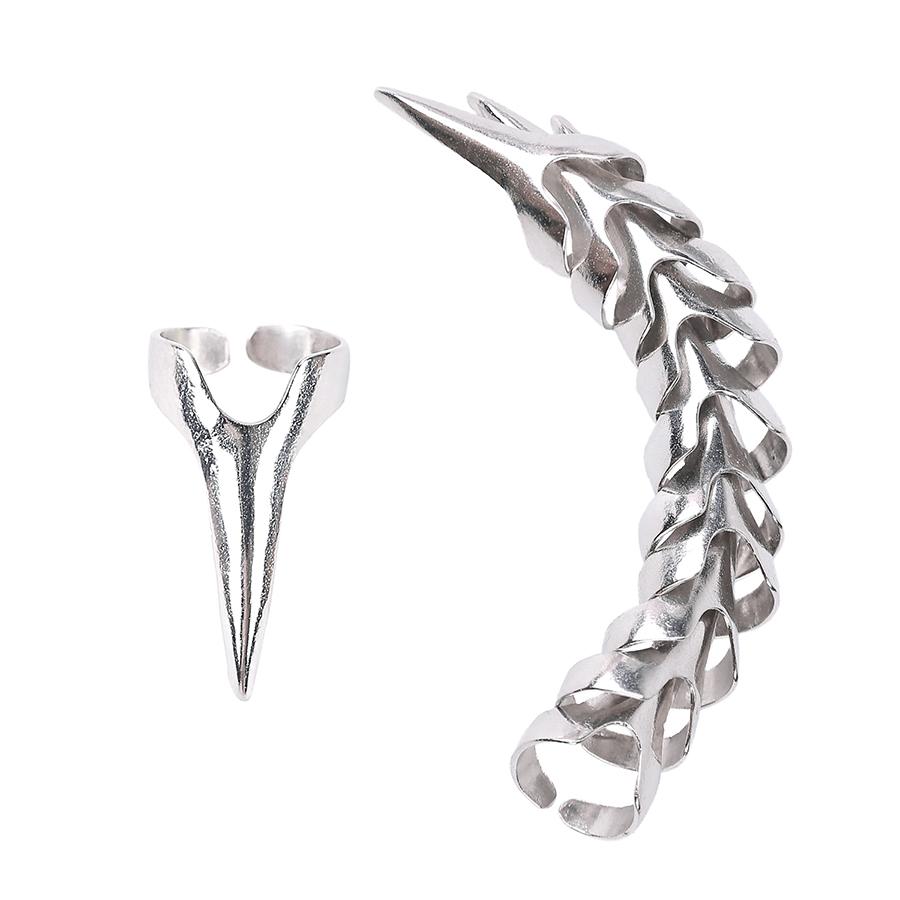 10 шт./компл., аксессуары для кос, инструменты для выбора волос в стиле ретро-панк, аксессуары для волос, готические кольца для ногтей с шипами для плетения волос