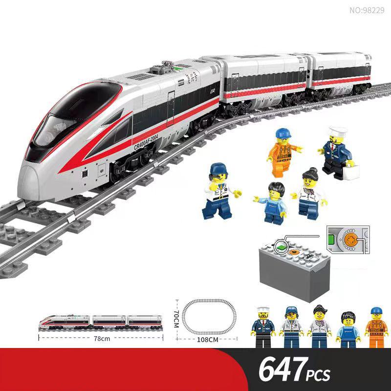 City Electric Express Passenger Train With Tracks Set Model Technical Building Blocks Bricks Gifts for Kids Childrens Boys Adult