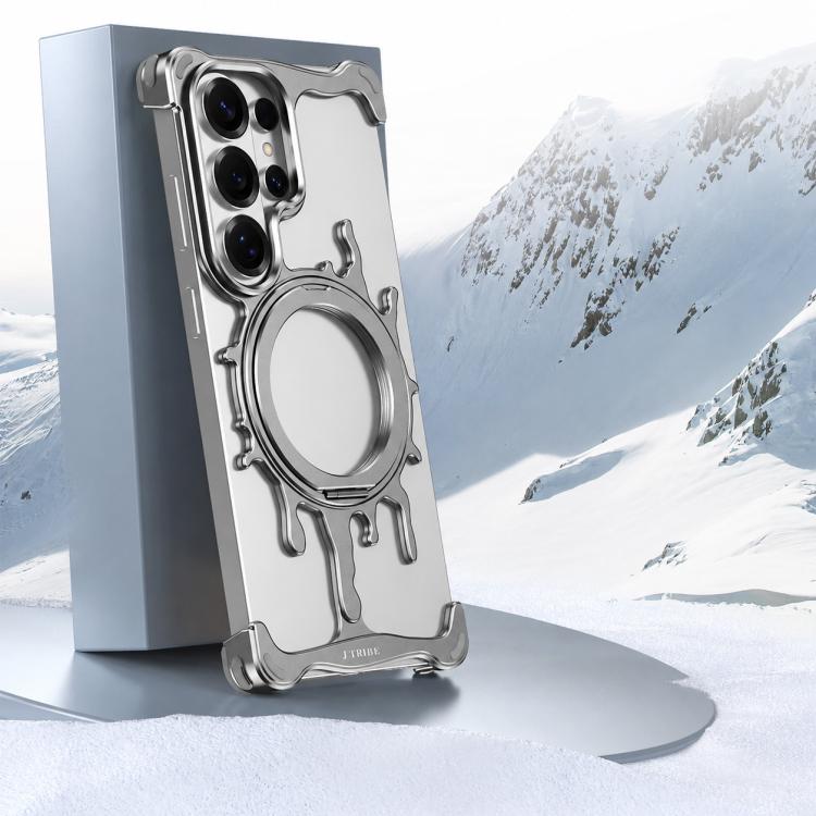 Glacier Series Cooling Magnetic Phone Case With 360° Rotating Holder For Galaxy S26 Ultra 5G, Frameless Heat Dissipation Anti-Scratch Protective Cover