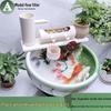 Round Ceramic Fish Tank Waterfall Filter & Oxygen Pump Ornament