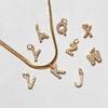 Fashion Tiny CZ Zircon Letter Initial Necklace For Women Gold Plated Stainless Steel Snake Chain A-Z Alphabet Pendant Necklaces
