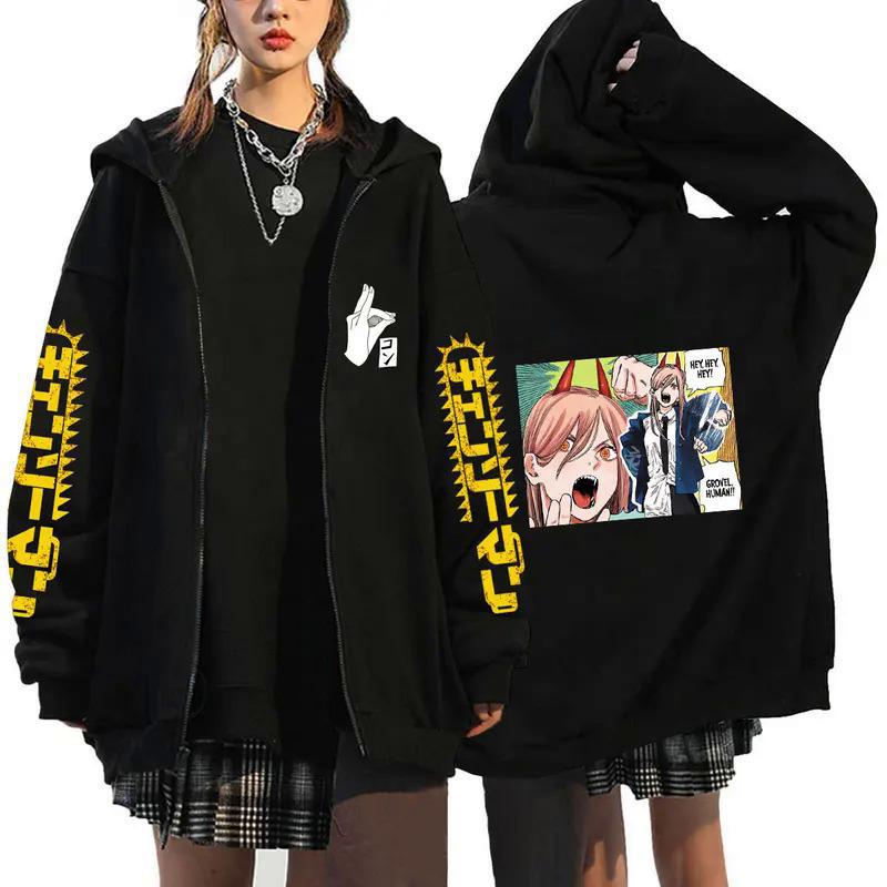 Anime Chainsaw Man Zip Hoodies Sweatshirts