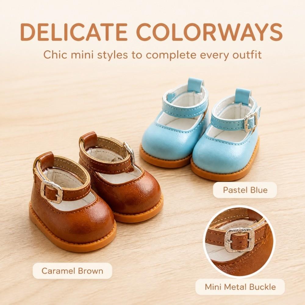 1 pair PU Cotton Doll Shoes Replacement Doll Leather Shoes Doll Finger Shoes Cotton Doll