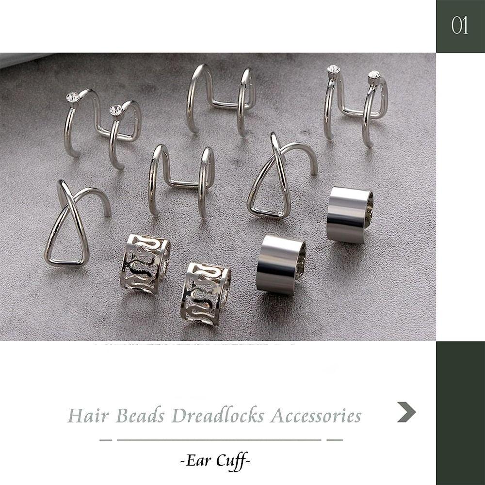 Аксессуары для косичек Сплавные заколки для косичек Сплавные непирсинговые манжеты для ушей Модные украшения для волос Пляжная вечеринка