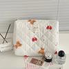 Large Capacity Ladies Travel Storage Bag Portable Quilted Female Handbag Cute Cartoon Bow Bear Women's Makeup Case Cosmetic Bags