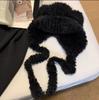 Korean Version Of Cute Bear Plush Hat Women'S Autumn And Winter Warm Big Head Circumference Ear Protection Wool Hat Knitted Hat Shows Small Face