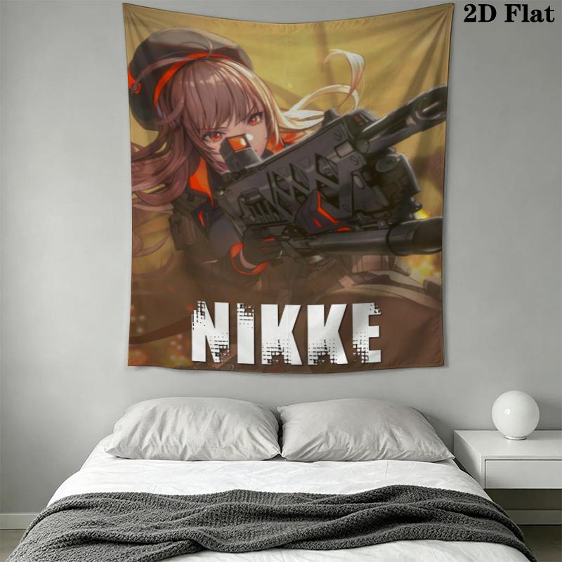 Goddess of Victory Nikke Wall Tapestry Aesthetic Wall Hanging Printed Fabric Blanket Decorative Tapestries for Bedroom Living Room Home Decor