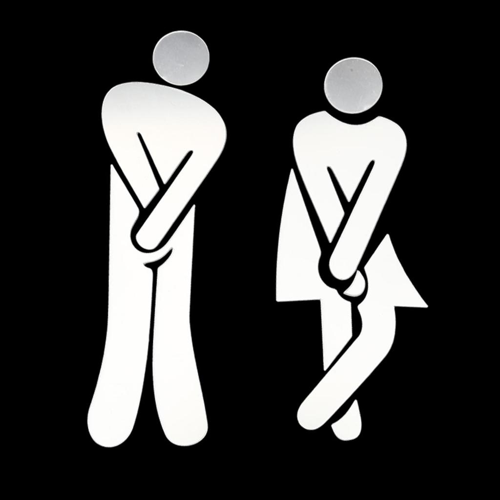 Черный Золотой Серебряный Цвет Туалетный Знак Акриловая Наклейка на Дверь Стену Комнаты для Мытья WC Держатель Табличка Домашний Декор для Ванной