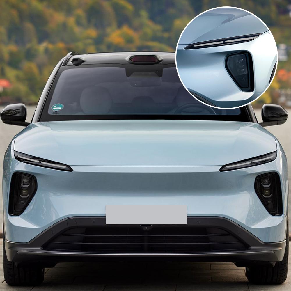 Для NIO EL6 2025-2026 Дымчато-черный Высокоглянцевый Предварительно вырезанный ТПУ Защитная пленка для фар автомобиля PPF Антицарапающаяся Виниловая обертка Покрывающая пленка
