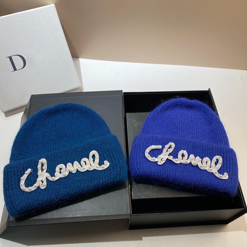 Жемчужная Шляпа Кроличий Мех Теплая Вязаная Шапка Женская Модная Зимняя Холодная Шапка Увеличить И Удлинить Двухслойные Края Шапка