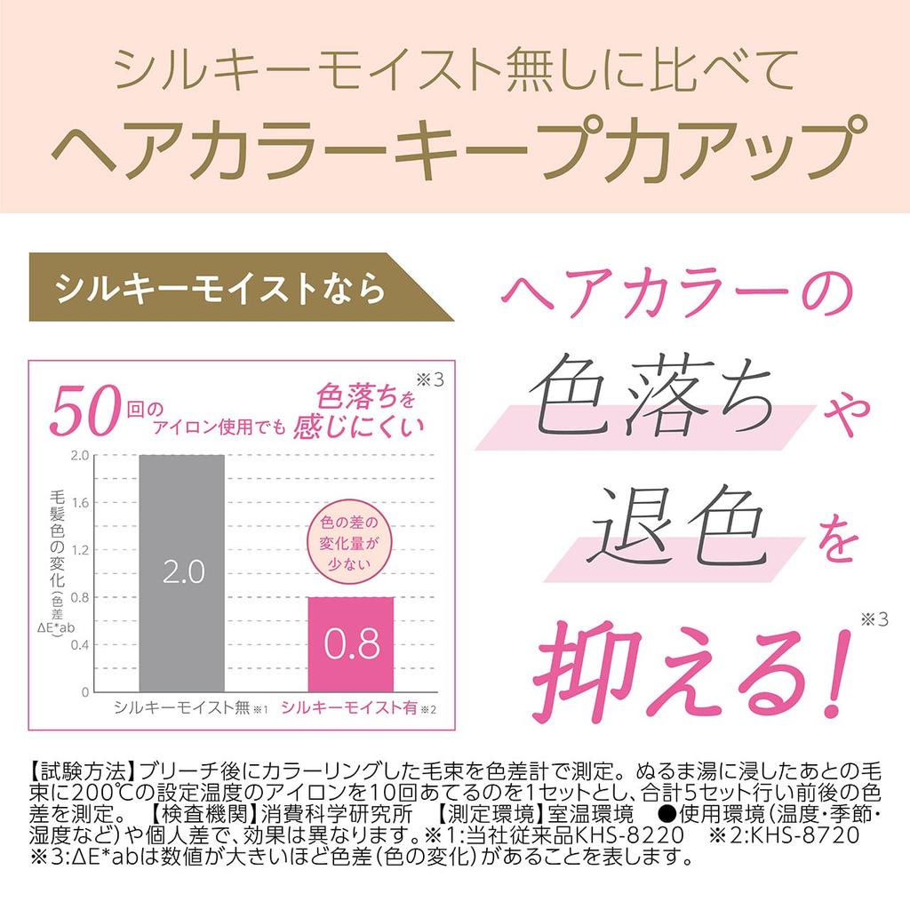 Koizumi Hair Iron Steam Straight Negative Ion Salon Sense 300 Silky Moist Overseas Compatible 17 Level Temperature Adjustment White KHS-8750/W