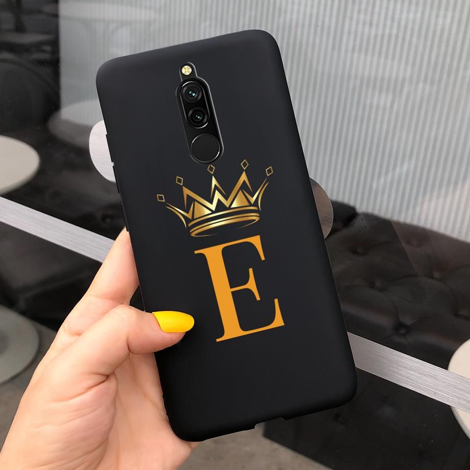 For Xiaomi Redmi 8 8a Case Redmi Note 8 8t Initial Letters Phone Case Back Cover For Redmi8A Note8 Soft Silicone TPU Bumper Etui
