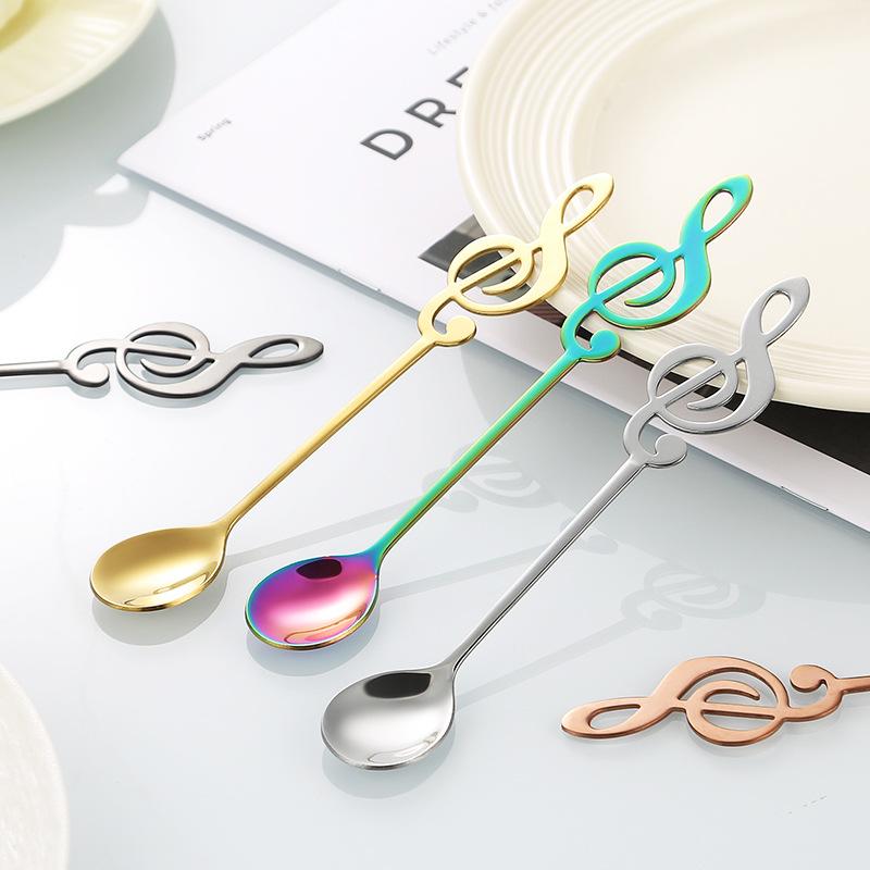 304 Stainless Steel Musical Note Coffee & Dessert Stirring Spoon - Creative Souvenir