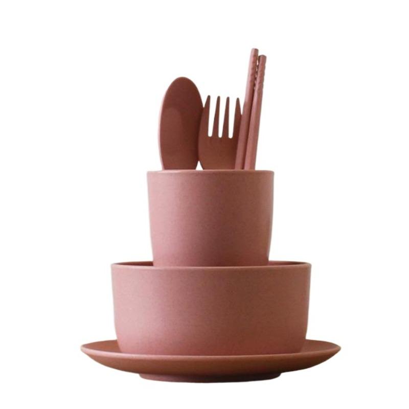 6 шт./компл., детская посуда из пшеничной соломы, детская посуда для еды, миска для кормления младенцев, обучающая посуда Spo