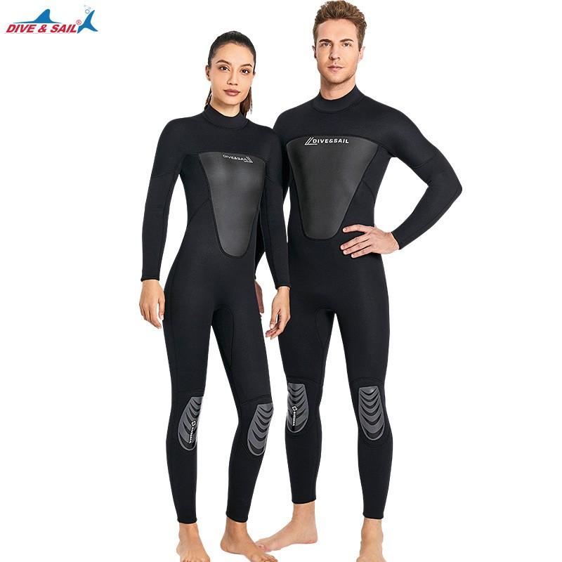 Diving Suit 3mm Long-sleeved One-piece Thermal Large Size Snorkeling Swimming Cold-proof Surfing