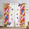 2023 Красные цветы, Синие бабочки 3D Цифровая печать Спальня Гостиная Шторы для окон 2 панели Комнатные шторы