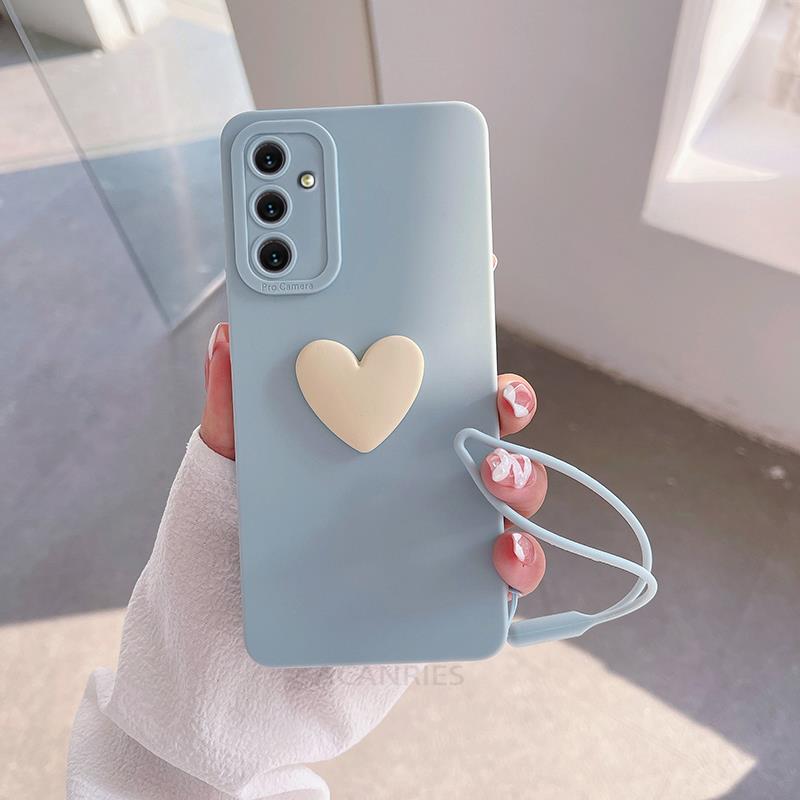 Силиконовый чехол-ремешок с сердечком для Samsung Galaxy A54 A34 A14 A13 5g A24 4g A04s M34 M54 M23 M52, чехол для камеры