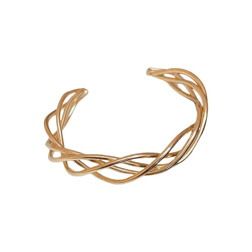 Железные браслеты-манжеты Золотой Серебряный Преувеличенный браслет Уникальный широкий открытый браслет Девушки