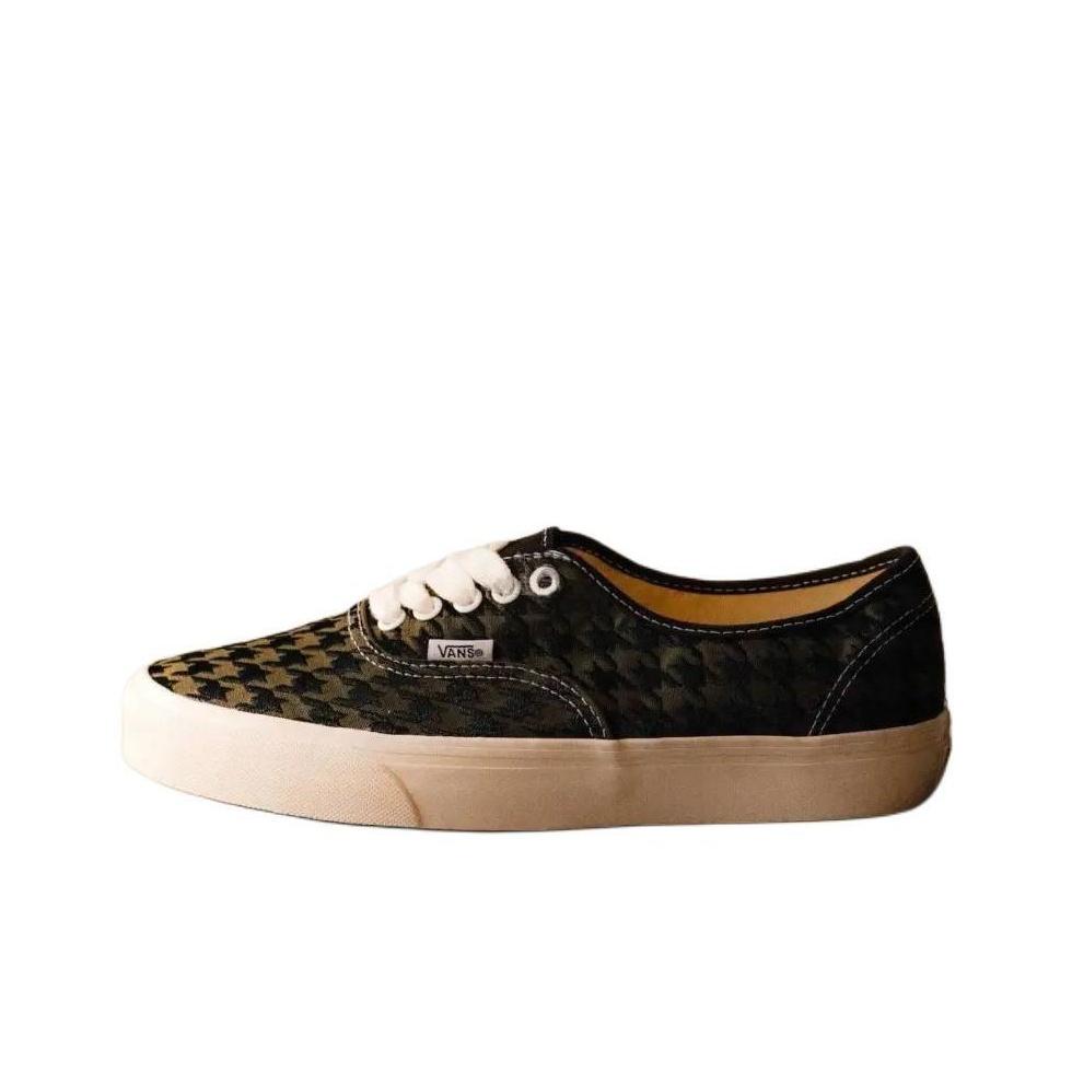Vans Аутентичный гусиная лапка Удобные Универсальные Низкие Кеды для Скейтбординга Унисекс кроссовки Зеленый Черный VN000BW5DFP