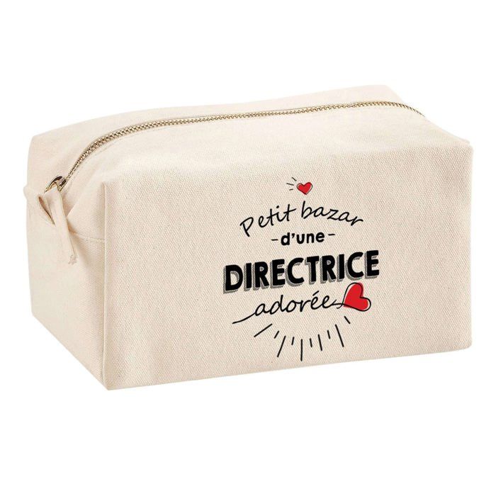 Trousse multifonction Bazar d'une Directrice adorée Cadeau Anniversaire Idée Personnalisé | Trousse Scolaire Fournitures Bureau