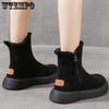 Зимние сапоги большого размера, женские универсальные короткие зимние сапоги, женские утепленные теплые хлопковые сапоги
