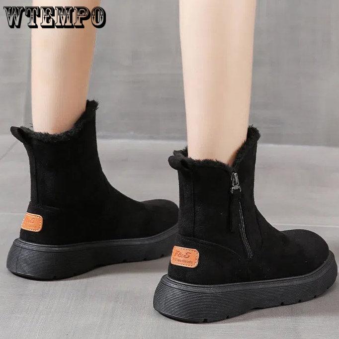 Зимние сапоги большого размера, женские универсальные короткие зимние сапоги, женские утепленные теплые хлопковые сапоги