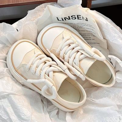 Холщовые туфли на толстой подошве для женщин, весенне-летняя новая модель, нишевые, оригинальные, дышащие, простые, удобные, белые туфли