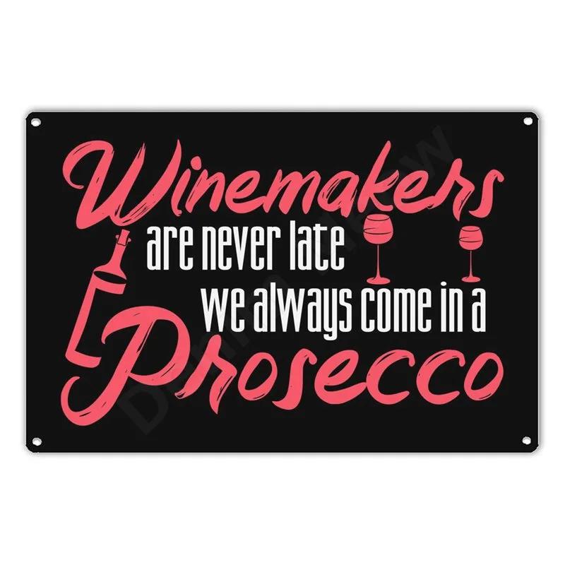 Prosecco Vintage Poster Cocktails Metal Tin Signs Pub Bar Decoration Prosecco Princess Wall Art Decor