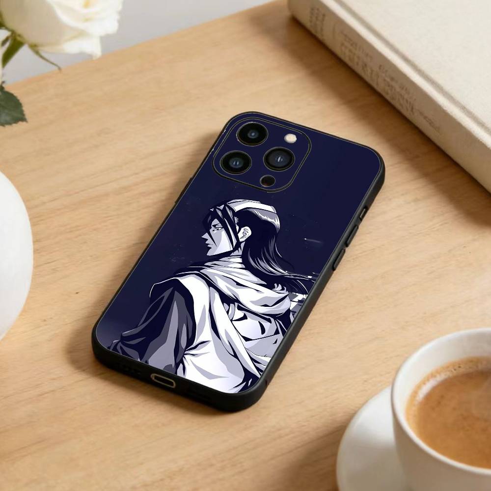B-Bleach Anime K-Kuchiki Phone Case For iPhone 17 16 15 14 13 12 Max Plus Silicone Black Cover