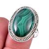 Natural Malachite Gemstone 925 Solid Sterling Silver Jewelry Ring Size 7.5 l4O68