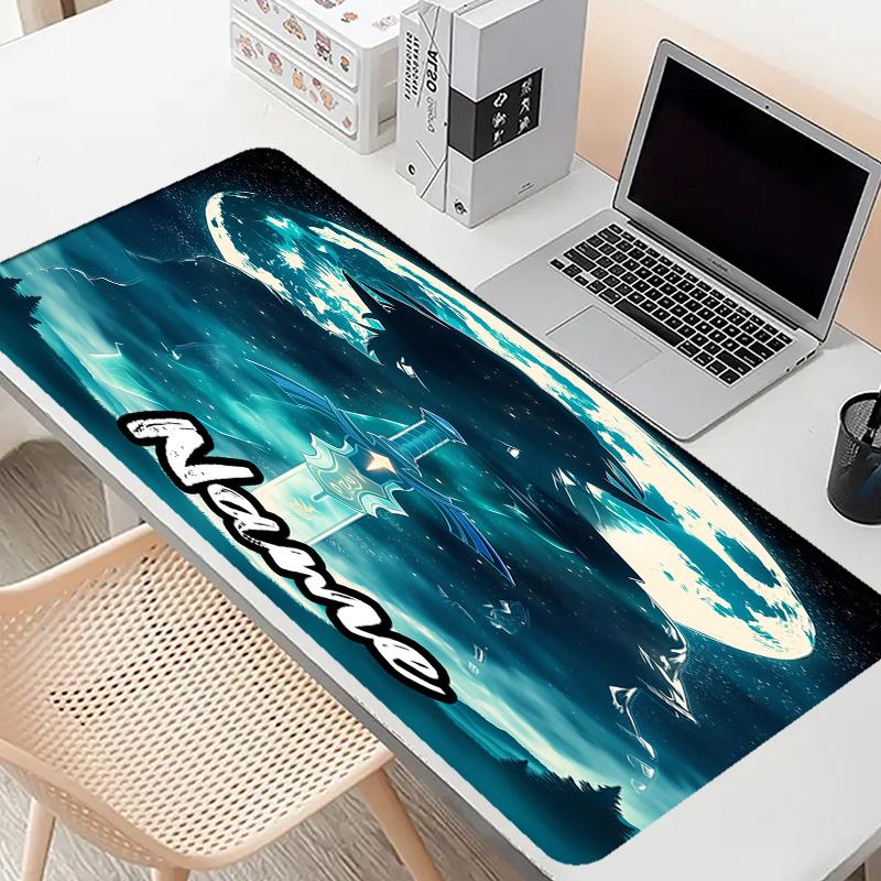 Custom Name Personalized The Legend of Zelda Pattern Mousepad, Laptop PC Desk Mat, Decorative Desk Mat for Home Keyboard Pad Gift