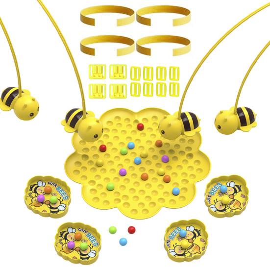 Игра на рыбалку с ловлей пчелиных бобов, настольная игра с магнитной ловлей бусин и повязкой на голову, для детей и родителей